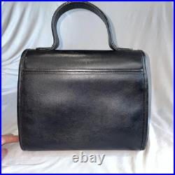 Coach Vintage Black Leather Handbag Rare Old Style Near Mint Condition