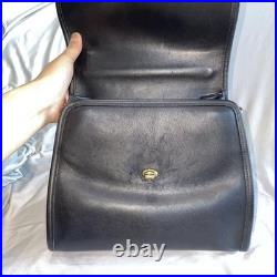 Coach Vintage Black Leather Handbag Rare Old Style Near Mint Condition