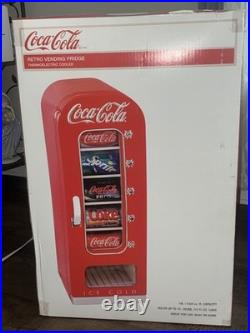 Coca Cola Vending Fridge 10 Can Machine Mini Soda Refrigerator Retro Coke NEW