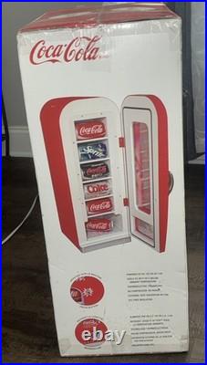 Coca Cola Vending Fridge 10 Can Machine Mini Soda Refrigerator Retro Coke NEW