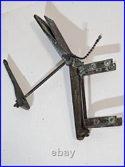 Complete Vintage Old Style Sunfish Sailboat Bronze Rudder Mounting Assembly