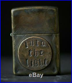 Custom Distressed Old English Vintage Bronze Patina Style Oxidised Zippo Lighter