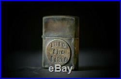Custom Distressed Old English Vintage Bronze Patina Style Oxidised Zippo Lighter