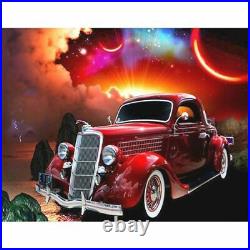 Diamond Painting Red Car Vintage Old Style Design Embroidery House Wall Portrait