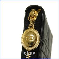 Dior Cannage Zip Wallet wallet Old-style Zip Around Vintage Old CD logo ch