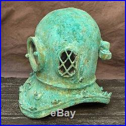 Divers Helmet Old Vintage Style Mark V Nautical Green Tiffany Steampunk Scuba