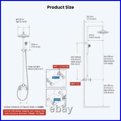 Elegant Antique Brass Shower Faucet Set with 8-Inch Rainfall & Handheld Spray