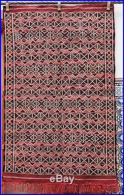 Elegant Vintage Moroccan Berber Rug Carpet Old Style Kilim Burgundy 4'9 x 3