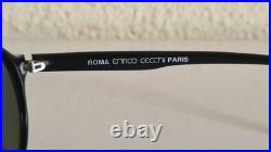 Enrico Cecchi Vintage 80s Black Sunglasses Retro Old Money Style Made in France
