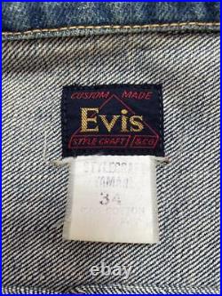 Evisu Old Selvedge Denim Jacket Rare Cowboy Style Blue