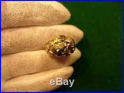 Excellent Old Vtg Mens 10k Yellow Gold Nugget Style Ring, Us Size 11.75 Bogo