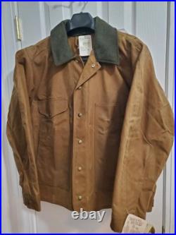 FILSON Tin Cloth Jacket Style 623N Waxed Size L Brown Vintage NEW OLD STOCK