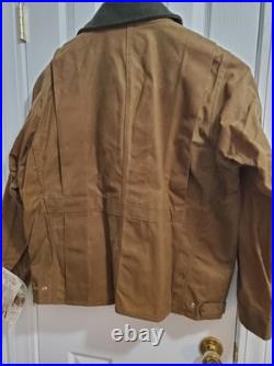 FILSON Tin Cloth Jacket Style 623N Waxed Size L Brown Vintage NEW OLD STOCK