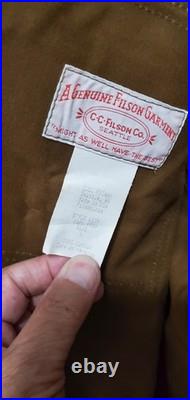 FILSON Tin Cloth Jacket Style 623N Waxed Size L Brown Vintage NEW OLD STOCK