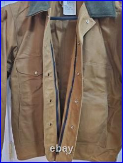 FILSON Tin Cloth Jacket Style 623N Waxed Size L Brown Vintage NEW OLD STOCK