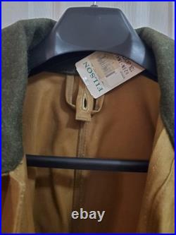 FILSON Tin Cloth Jacket Style 623N Waxed Size L Brown Vintage NEW OLD STOCK