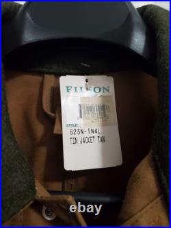 FILSON Tin Cloth Jacket Style 623N Waxed Size L Brown Vintage NEW OLD STOCK