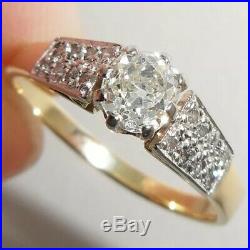 FINE 18ct 0.75 ct OLD CUT DIAMOND VINTAGE ANTIQUE DECO STYLE ENGAGEMENT RING