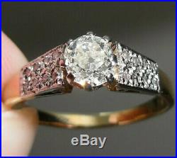 FINE 18ct 0.75 ct OLD CUT DIAMOND VINTAGE ANTIQUE DECO STYLE ENGAGEMENT RING