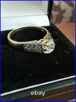 FINE 18ct 0.75 ct OLD CUT DIAMOND VINTAGE DECO STYLE ENGAGEMENT RING