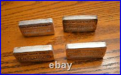 FOUR pillow style Old vintage Engelhard 10 ounce 999+ Silver Bars EH Free ship