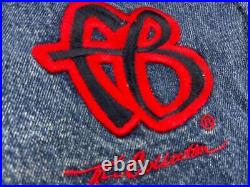 FUBU jeans, blue vintage baggy jeans, carpenter loose fit, 90s hip hop size W 28