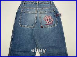FUBU jeans, blue vintage baggy jeans, carpenter loose fit, 90s hip hop size W 30