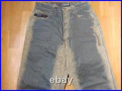 FUBU jeans, suede vintage baggy jeans, carpenter loose fit 90s hip-hop size W 28