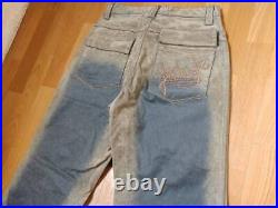 FUBU jeans, suede vintage baggy jeans, carpenter loose fit 90s hip-hop size W 28
