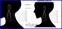 Fantastic Vintage Style Triple-Bar Old European Cut Cubic Zirconia Fine Earrings