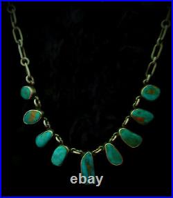 Federico Jimenez Timeless Old Style Vintage Mined Gem Quality Turquoise Necklace