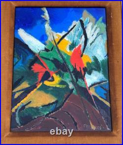 Freelander Signed Original Abstract Painting Kandinsky Style German Vintage Old