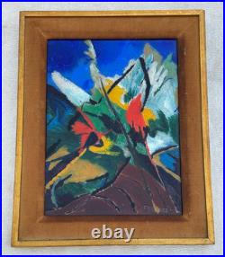 Freelander Signed Original Abstract Painting Kandinsky Style German Vintage Old Freelander Signed Original Abstract Painting Kandinsky Style German Vintage Old