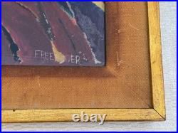 Freelander Signed Original Abstract Painting Kandinsky Style German Vintage Old