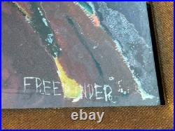 Freelander Signed Original Abstract Painting Kandinsky Style German Vintage Old