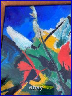 Freelander Signed Original Abstract Painting Kandinsky Style German Vintage Old