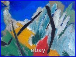 Freelander Signed Original Abstract Painting Kandinsky Style German Vintage Old