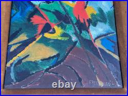 Freelander Signed Original Abstract Painting Kandinsky Style German Vintage Old