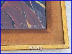 Freelander Signed Original Abstract Painting Kandinsky Style German Vintage Old
