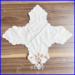 French Antique Lace Embroidery Fabric, 57cm Beige Vintage, Old Style French Antique Lace Embroidery Fabric, 57cm Beige Vintage, Old Style