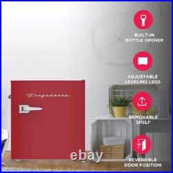 Frigidaire 1.6 Cu Ft Retro Mini Fridge with Side Bottle Opener, Red