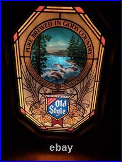 G. Vintage 1982 Old Style Beer Light Insert Heileman 23T x16W Plastic Bar Decor