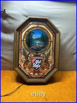 G. Vintage 1982 Old Style Beer Light Insert Heileman 23T x16W Plastic Bar Decor