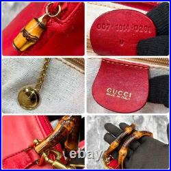 GUCCI 2Way Bamboo Shoulder Handbag Red Leather Vintage Old Style Purse Italy GUCCI 2Way Bamboo Shoulder Handbag Red Leather Vintage Old Style Purse Italy