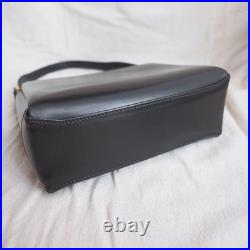 GUCCI Vintage Black Leather Handbag Old Style Rare Classic Collection