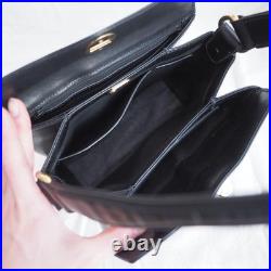 GUCCI Vintage Black Leather Handbag Old Style Rare Classic Collection