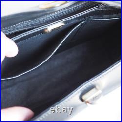 GUCCI Vintage Black Leather Handbag Old Style Rare Classic Collection