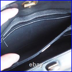 GUCCI Vintage Black Leather Handbag Old Style Rare Classic Collection