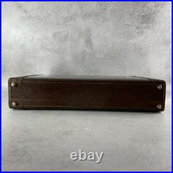 GUCCI Vintage Leather Briefcase Dark Brown Business Bag Old Style A4 Size