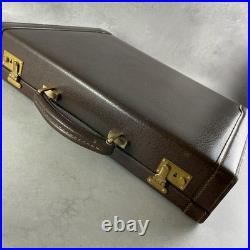 GUCCI Vintage Leather Briefcase Dark Brown Business Bag Old Style A4 Size